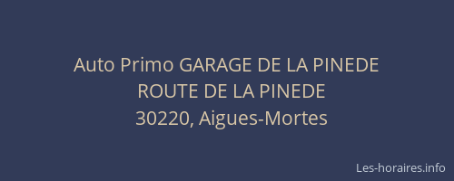 Auto Primo GARAGE DE LA PINEDE