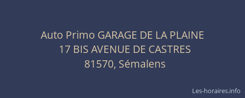 Auto Primo GARAGE DE LA PLAINE