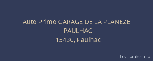 Auto Primo GARAGE DE LA PLANEZE