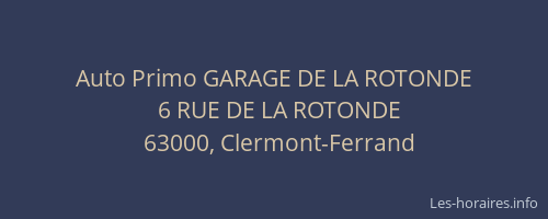 Auto Primo GARAGE DE LA ROTONDE