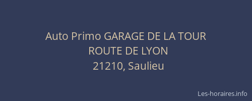 Auto Primo GARAGE DE LA TOUR