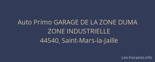 Auto Primo GARAGE DE LA ZONE DUMA