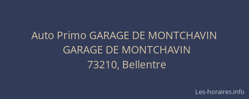 Auto Primo GARAGE DE MONTCHAVIN