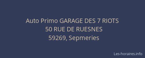 Auto Primo GARAGE DES 7 RIOTS
