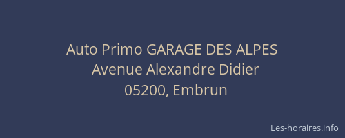 Auto Primo GARAGE DES ALPES