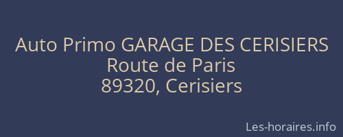 Auto Primo GARAGE DES CERISIERS