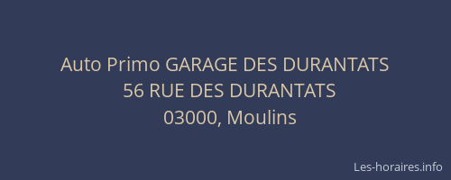 Auto Primo GARAGE DES DURANTATS