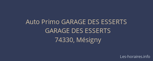 Auto Primo GARAGE DES ESSERTS