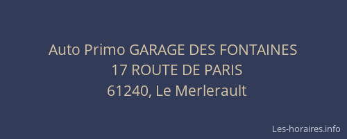 Auto Primo GARAGE DES FONTAINES