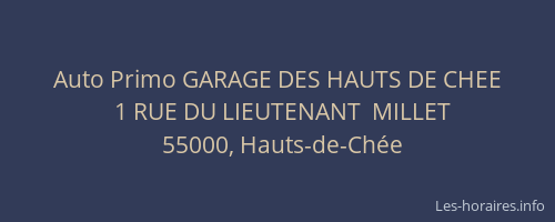 Auto Primo GARAGE DES HAUTS DE CHEE