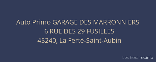 Auto Primo GARAGE DES MARRONNIERS