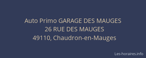 Auto Primo GARAGE DES MAUGES