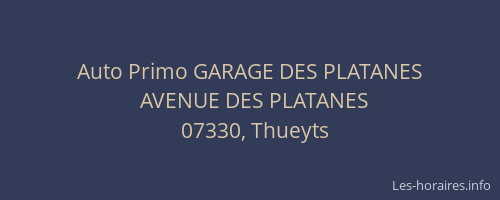 Auto Primo GARAGE DES PLATANES