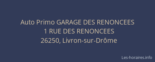 Auto Primo GARAGE DES RENONCEES