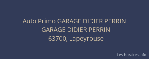 Auto Primo GARAGE DIDIER PERRIN