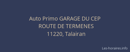 Auto Primo GARAGE DU CEP