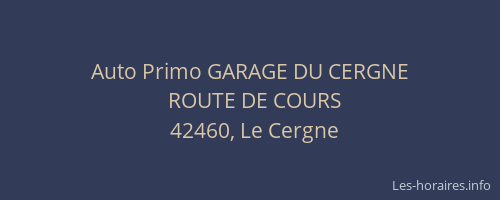 Auto Primo GARAGE DU CERGNE