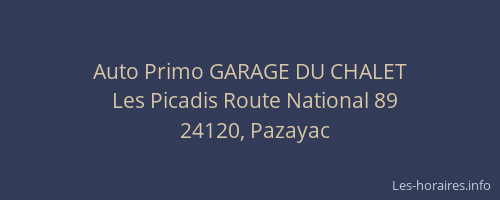 Auto Primo GARAGE DU CHALET