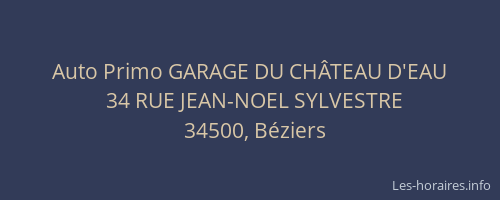 Auto Primo GARAGE DU CHÂTEAU D'EAU