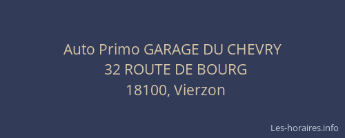 Auto Primo GARAGE DU CHEVRY