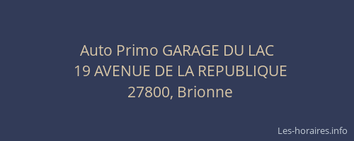 Auto Primo GARAGE DU LAC