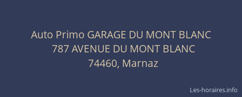 Auto Primo GARAGE DU MONT BLANC
