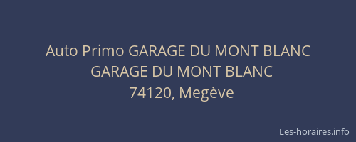 Auto Primo GARAGE DU MONT BLANC