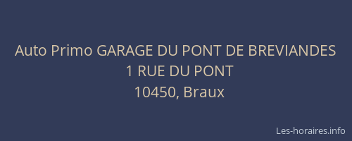 Auto Primo GARAGE DU PONT DE BREVIANDES