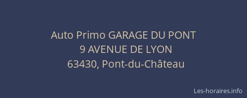 Auto Primo GARAGE DU PONT