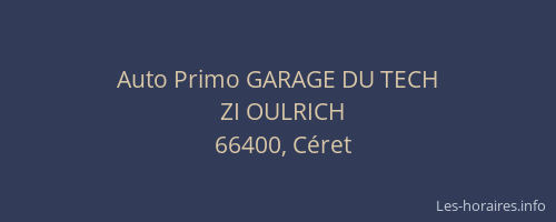 Auto Primo GARAGE DU TECH