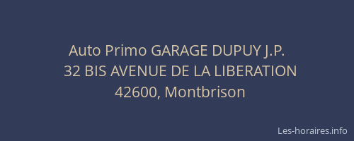 Auto Primo GARAGE DUPUY J.P.