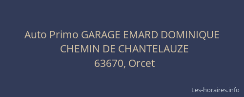 Auto Primo GARAGE EMARD DOMINIQUE
