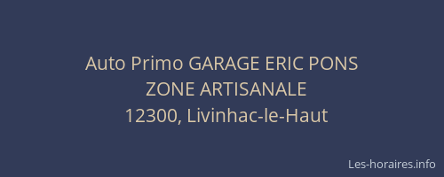 Auto Primo GARAGE ERIC PONS