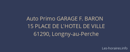 Auto Primo GARAGE F. BARON