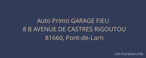 Auto Primo GARAGE FIEU