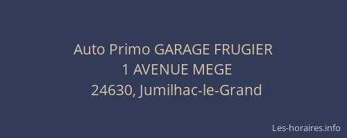 Auto Primo GARAGE FRUGIER