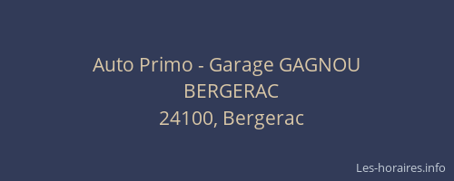 Auto Primo - Garage GAGNOU