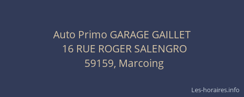 Auto Primo GARAGE GAILLET