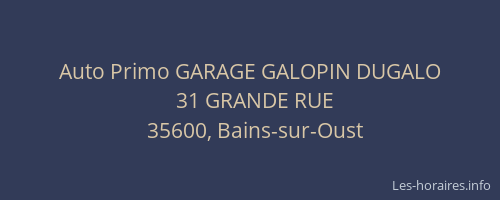 Auto Primo GARAGE GALOPIN DUGALO