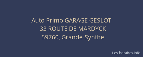 Auto Primo GARAGE GESLOT