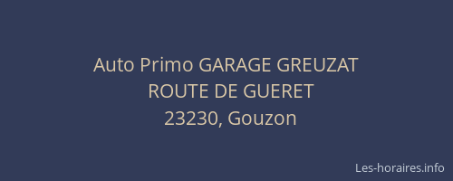 Auto Primo GARAGE GREUZAT