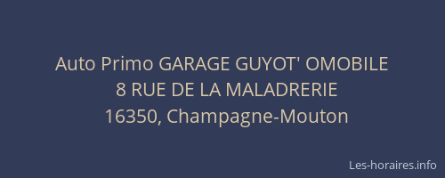 Auto Primo GARAGE GUYOT' OMOBILE