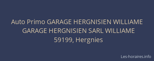 Auto Primo GARAGE HERGNISIEN WILLIAME