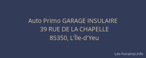 Auto Primo GARAGE INSULAIRE