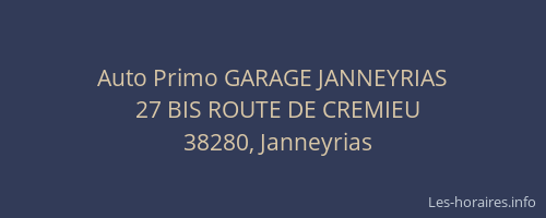 Auto Primo GARAGE JANNEYRIAS