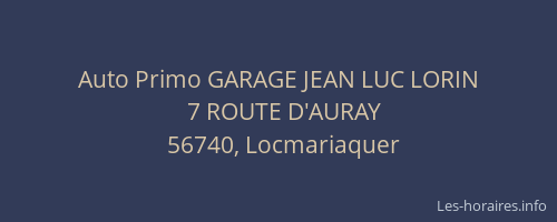 Auto Primo GARAGE JEAN LUC LORIN