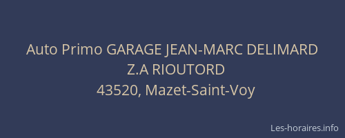 Auto Primo GARAGE JEAN-MARC DELIMARD