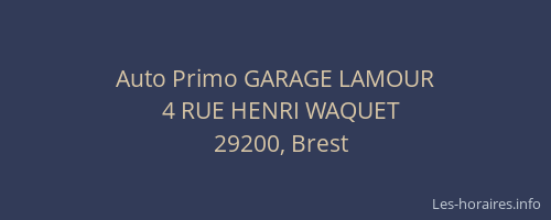 Auto Primo GARAGE LAMOUR