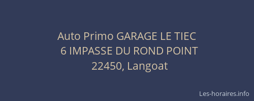 Auto Primo GARAGE LE TIEC