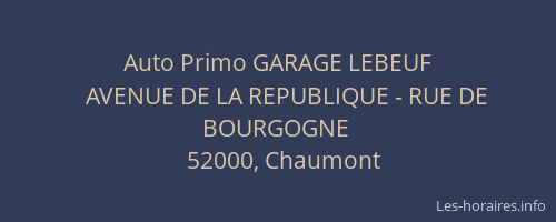 Auto Primo GARAGE LEBEUF